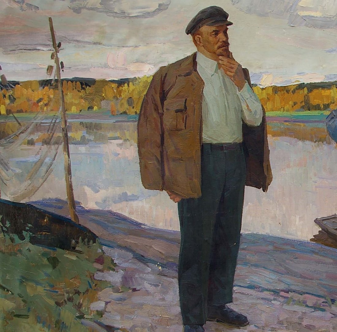 Oil painting Lenin with a fisherman Samoylenko Zoya Alexandrovna - 5
