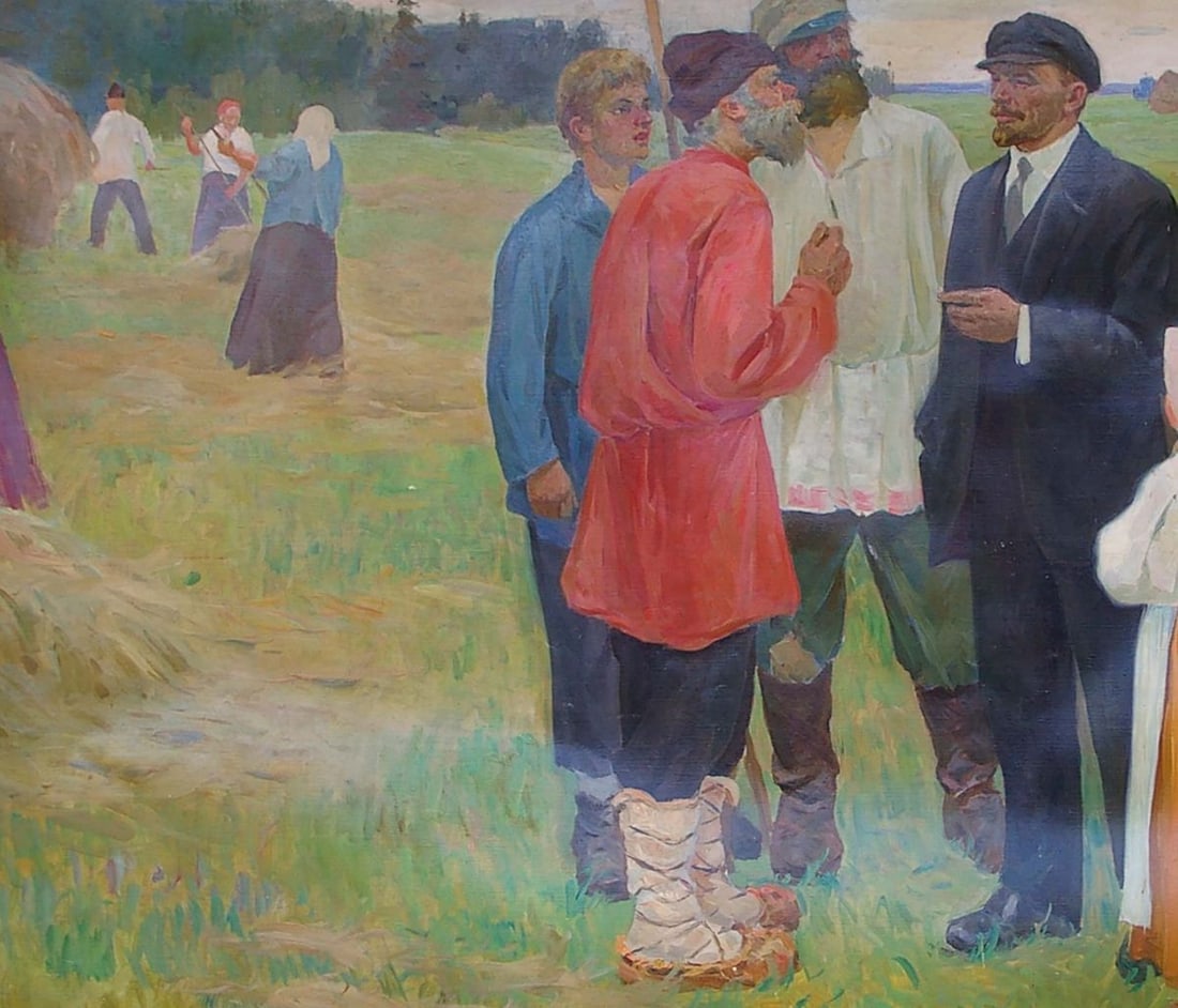 Oil painting Lenin with the peasants Sitdikov Haris Latyfovich - 2