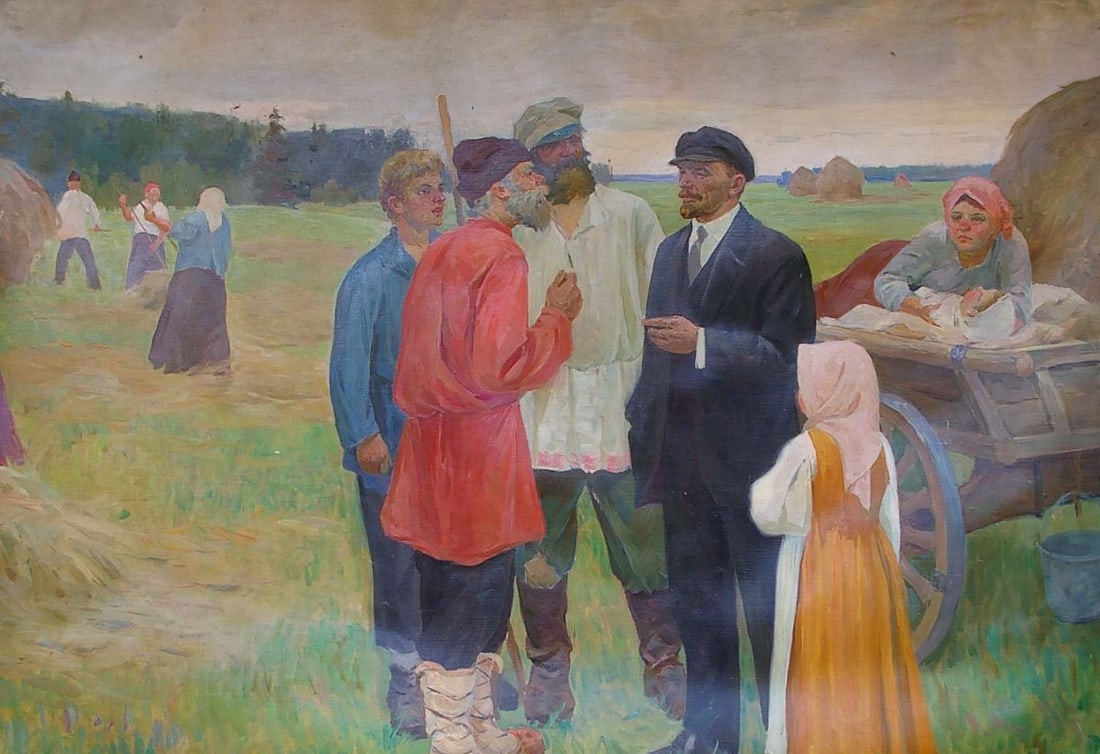 Oil painting Lenin with the peasants Sitdikov Haris Latyfovich - 4