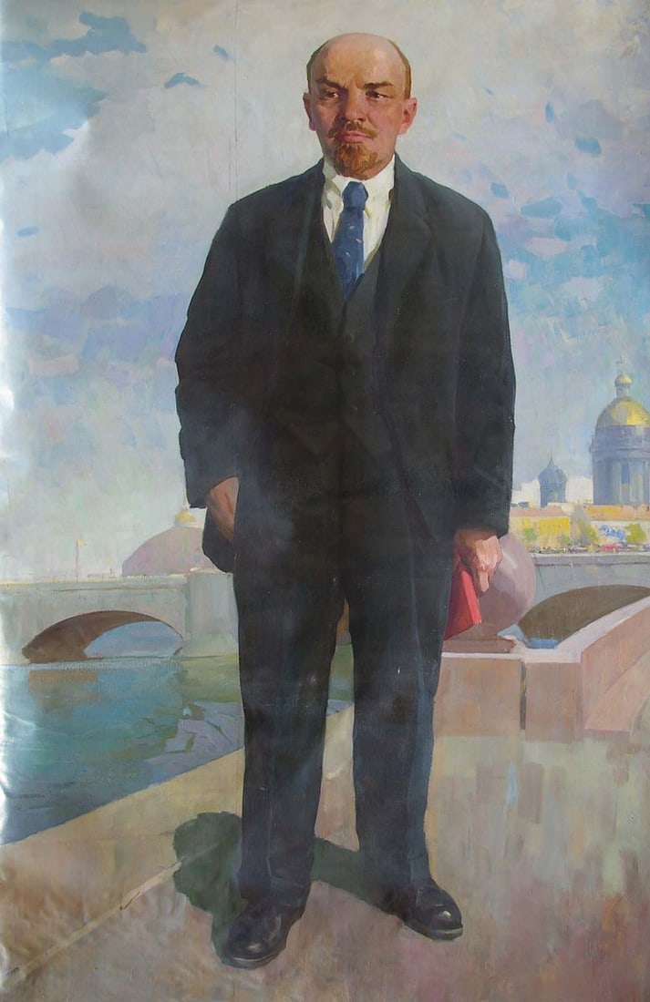 Oil painting Lenin Soroka Arkady Vasilievich: No.Pol 107 *** ABOUT THIS PAINTING *** * TITLE: "Lenin" * ARTISTS: Soroka Arkady Vasilievich * SIZE: 200x130 cm/'78.74x51.18 inches' * MEDIUM: oil, canvas * HAND PAINTED: Original painting from our co