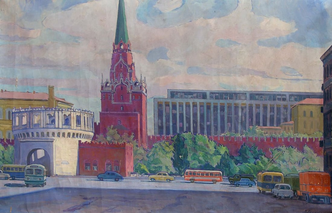 Oil painting Red Square Strelnikov Vladimir Vladimirovich: No.Pol 118 *** ABOUT THIS PAINTING *** * TITLE: "Red Square" * ARTISTS: Strelnikov Vladimir Vladimirovich * SIZE: 128x197 cm/'50.39x77.55 inches' * MEDIUM: oil, canvas * HAND PAINTED: Original paintin