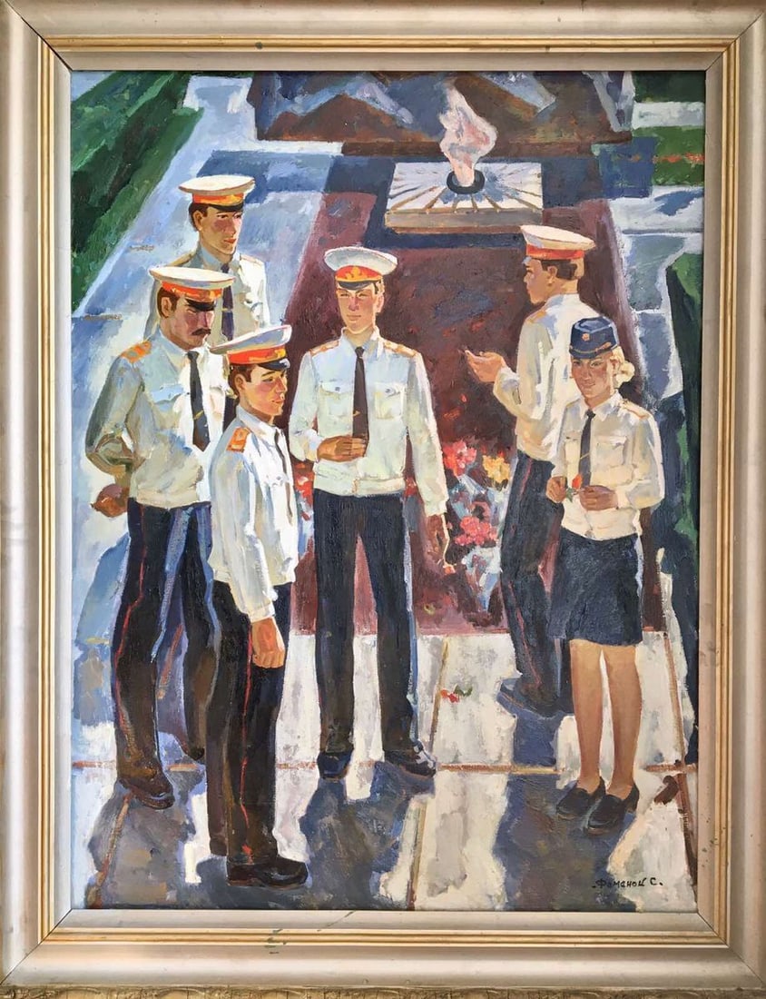 Oil painting Victory Day Fomenok Stanislav Fedorovich: No.704 *** ABOUT THIS PAINTING *** * TITLE: "Victory Day" * ARTISTS: Fomenok Stanislav Fedorovich * SIZE: 100x75 cm/'39.37x29.52 inches' * MEDIUM: oil, canvas * HAND PAINTED: Original painting from