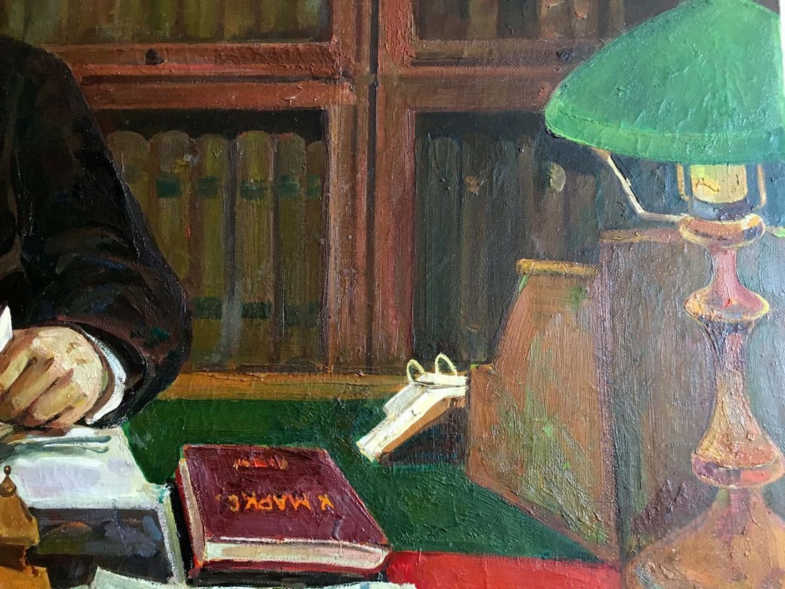 Oil painting Lenin at the table - 10