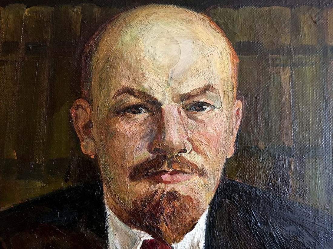 Oil painting Lenin at the table - 11