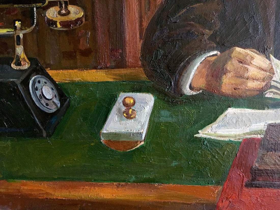 Oil painting Lenin at the table - 6