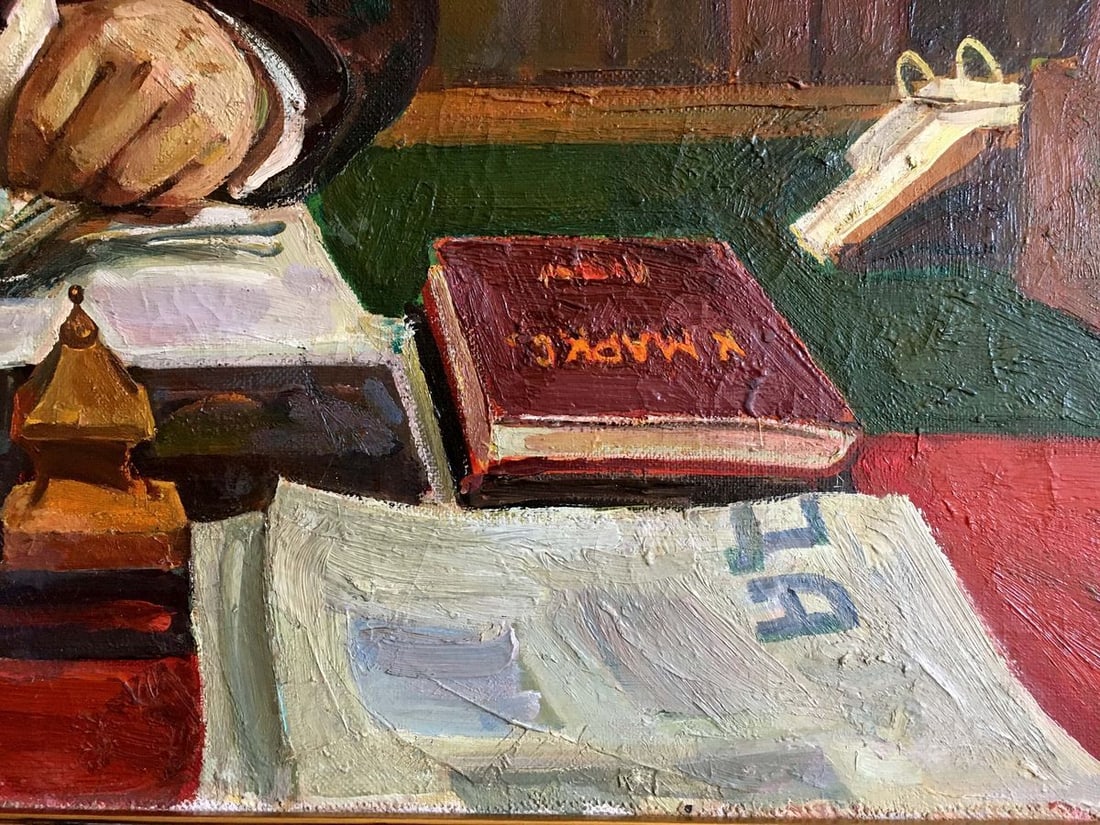 Oil painting Lenin at the table - 9