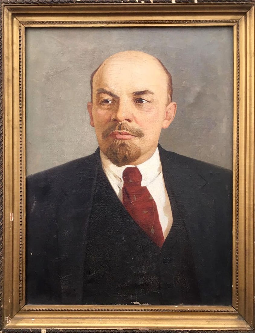 Social realism oil painting Portrait of Lenin Nasedkin Anatoly Leonidovich: No.1084AAA *** ABOUT THIS PAINTING *** * TITLE: "Portrait of Lenin" * ARTISTS: Nasedkin Anatoly Leonidovich * SIZE: 60x80 cm/'23.62x31.49 inches' * MEDIUM: oil, canvas * HAND PAINTED: Original paintin
