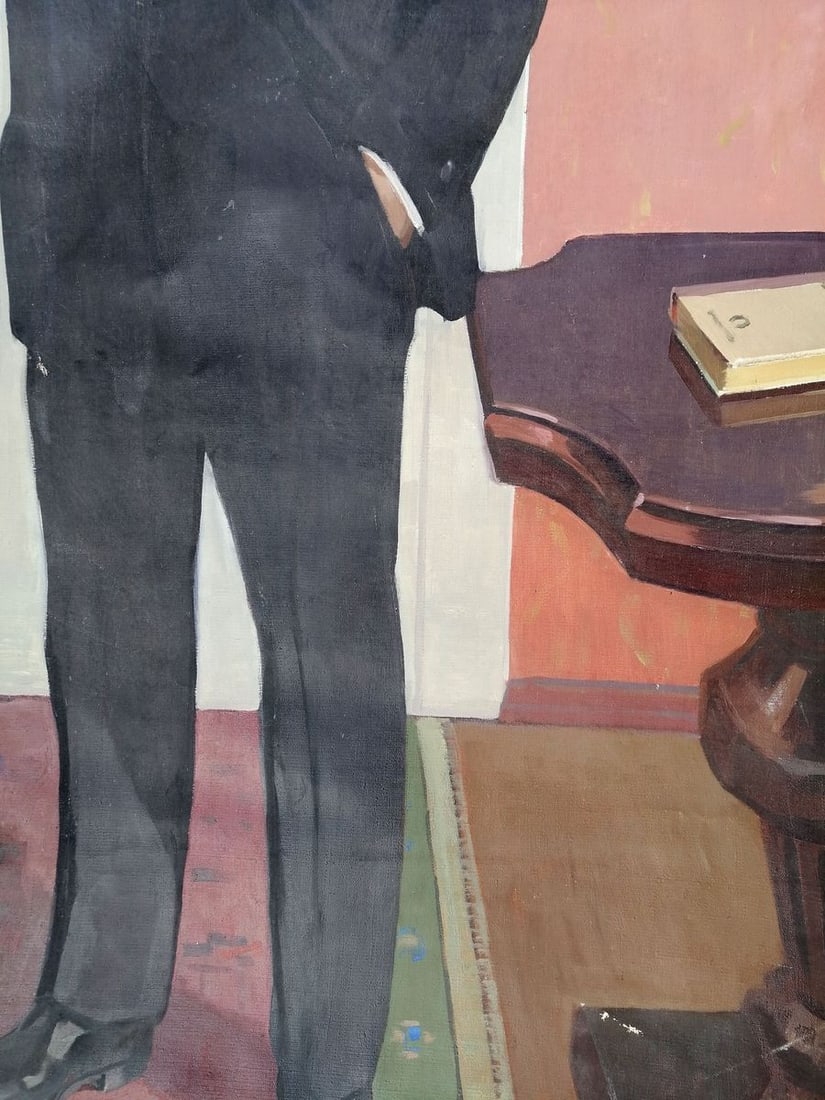 Social realism oil painting Full-length portrait of Lenin Unknown artist - 7