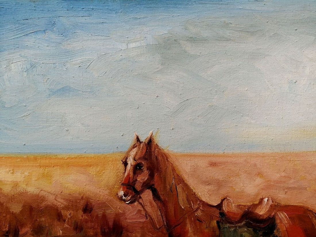 Social realism oil painting Soldier in the field Tymoshenko Alexey - 7