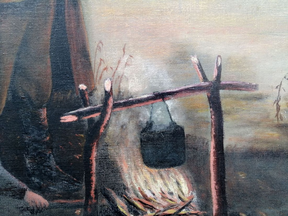 Social realism oil painting Lenin at the shore Unknown artist - 6