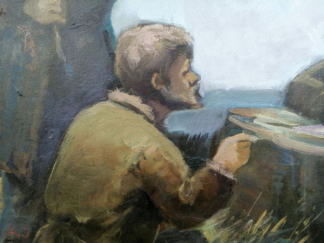 Social realism oil painting Lenin with the peasants Zheleznyy Aleksey Sergeyev - 5