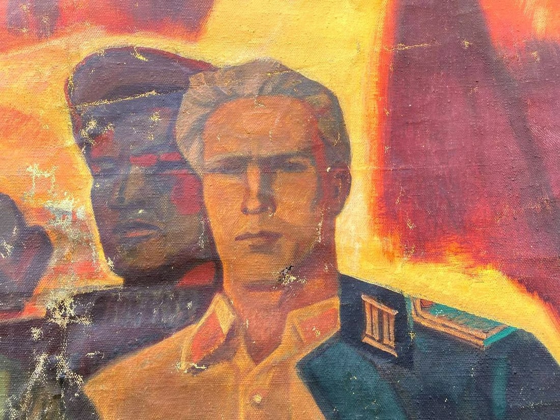 Social realism oil painting Scout Kuznetsov. Strong in spirit Dovzhenko Anatoly Ivanovich - 2