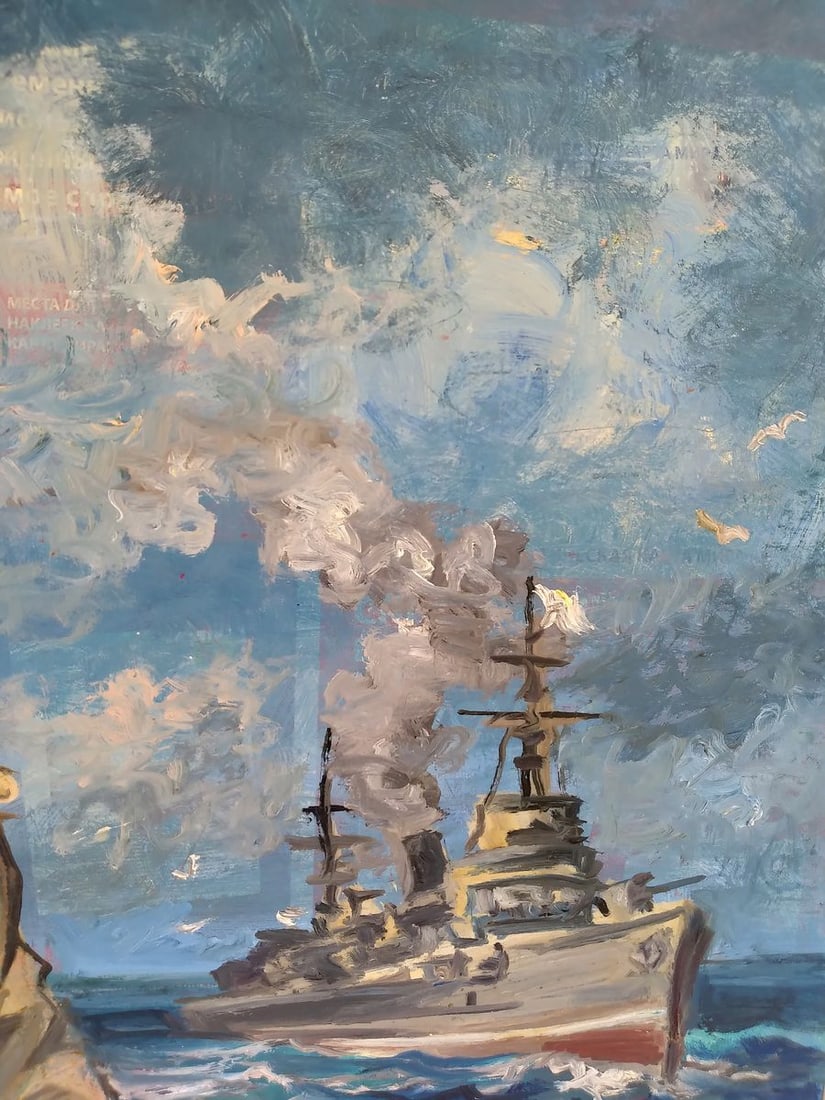 Social realism oil painting In the navy Alexander Arkadievich Litvinov - 5