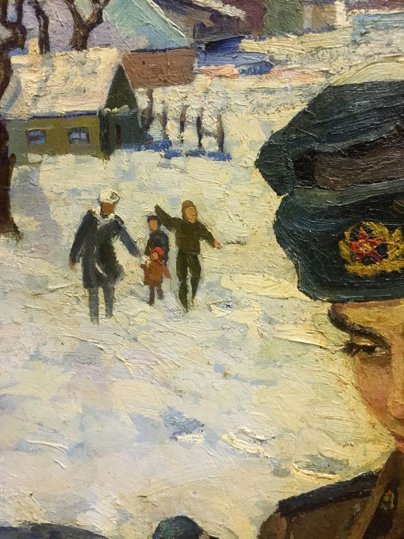 Oil painting Return of the soldier to his homeland Yanchak Elena Vatslavovna - 14