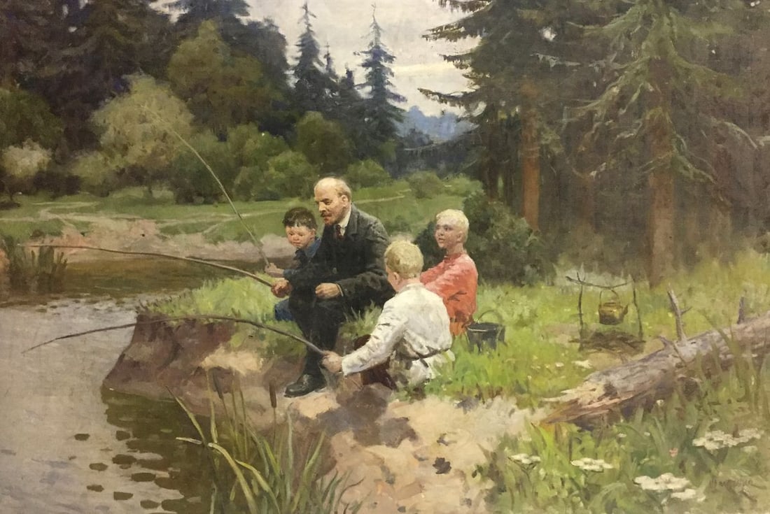 Oil painting Lenin with children Shmatko Leonid Aleksandrovich: No.Vern 267 *** ABOUT THIS PAINTING *** * TITLE: "Lenin with children" * ARTISTS: Shmatko Leonid Aleksandrovich * SIZE: 100x150 cm/39.37x59.05 inches' * MEDIUM: oil, canvas * HAND PAINTED: Original