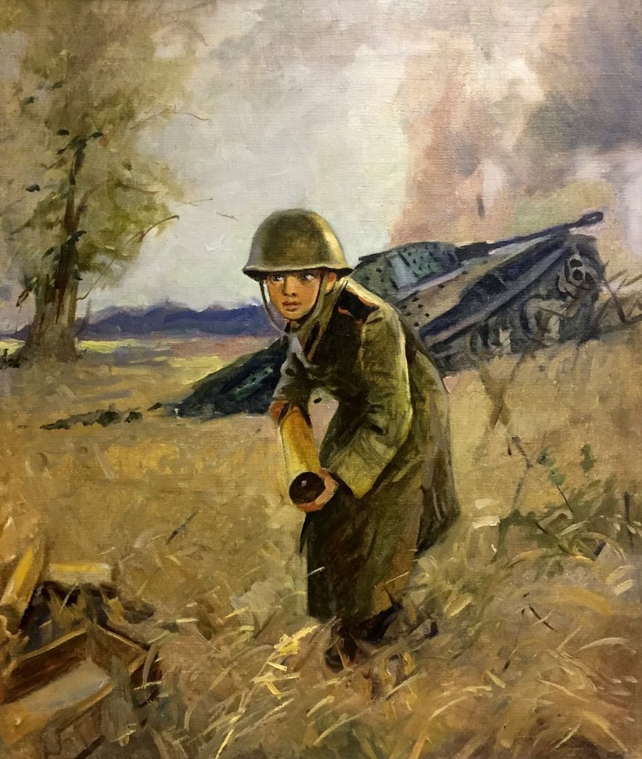 Oil painting Soldier at the front (1 of 7)