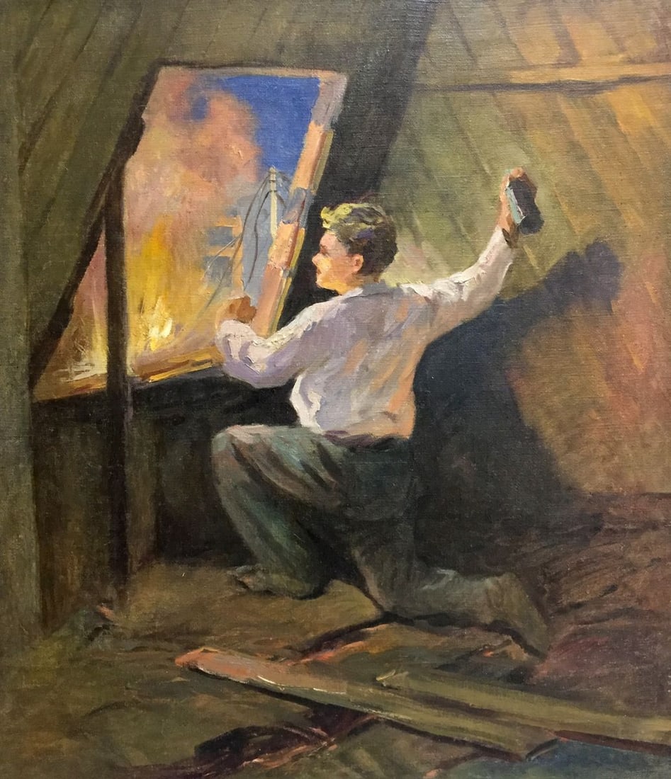 Oil painting Man at the window: No.Vern 279 *** ABOUT THIS PAINTING *** * TITLE: "Man at the window" * SIZE: 82x55 cm/'32.28x21.65 inches' * MEDIUM: oil, canvas * HAND PAINTED: Original painting from our collection * CONDITION: we t