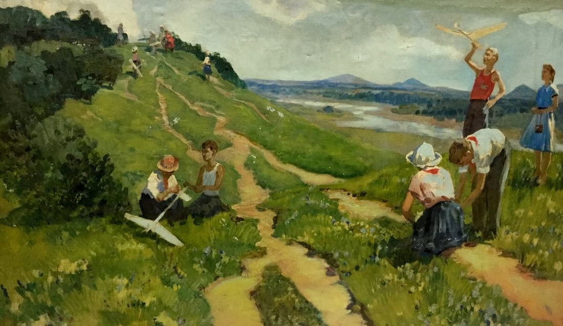 Oil painting Family on vacation: No.Vern 306 *** ABOUT THIS PAINTING *** * TITLE: "Family on vacation" * SIZE: 100x160 cm/'39.37x62.99 inches' * MEDIUM: oil, canvas * HAND PAINTED: Original painting from our collection * CONDITION: w