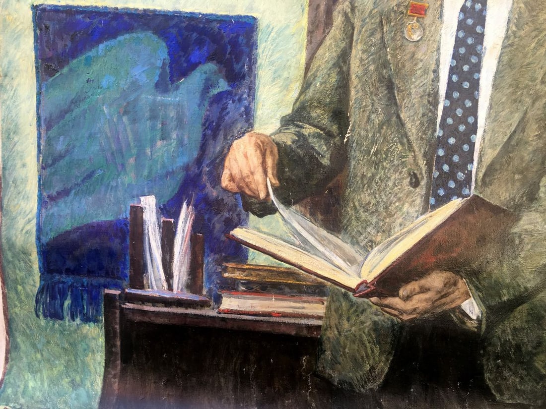 Oil painting Writer Nathan Rybak Shostak David Zelmanovich - 10
