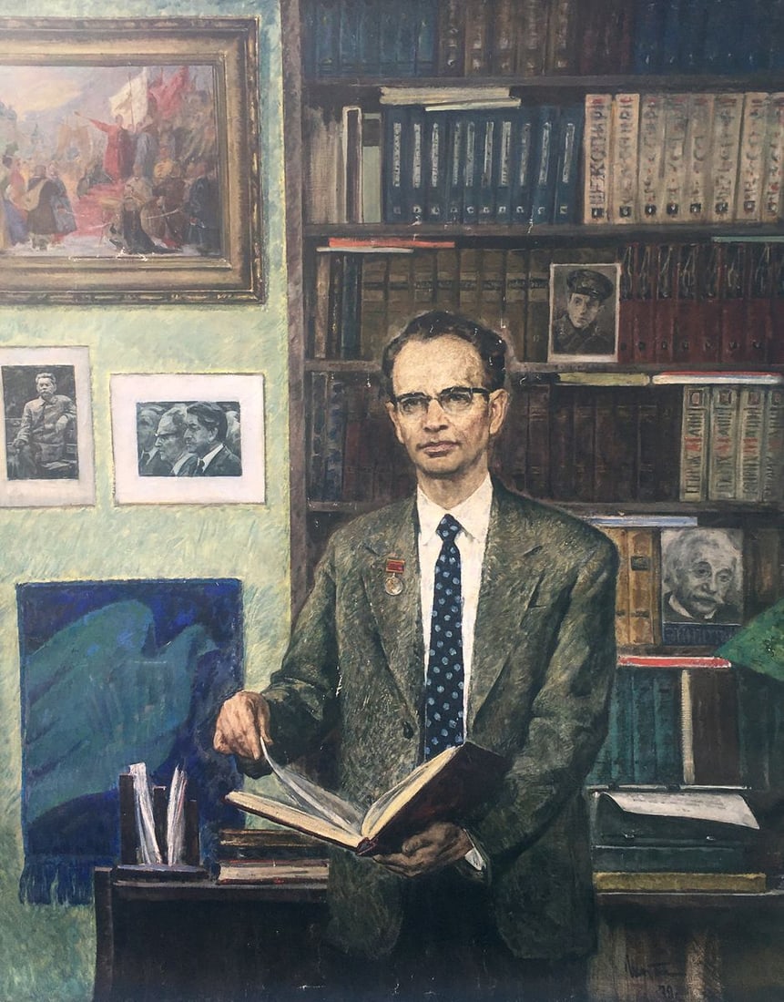 Oil painting Writer Nathan Rybak Shostak David Zelmanovich: No.AAA2494 *** ABOUT THIS PAINTING *** * TITLE: "Writer Nathan Rybak" * ARTISTS: Shostak David Zelmanovich * SIZE: 172x140 cm/'67.71x55.11 inches' * MEDIUM: oil, canvas * HAND PAINTED: Original painti