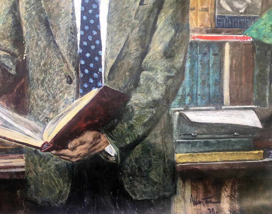 Oil painting Writer Nathan Rybak Shostak David Zelmanovich - 9
