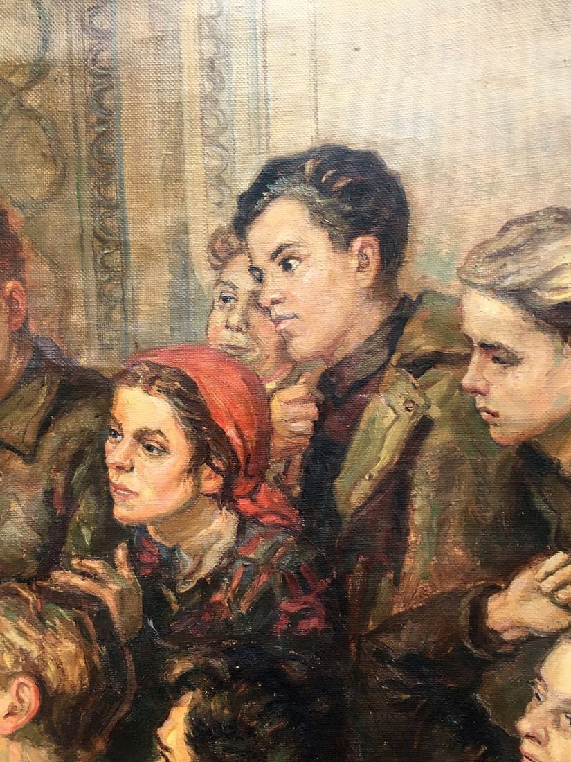 Oil painting Lenin among delegates of the 3rd Congress of Komsomol Terentyev Vladimir Vasilievich - 5