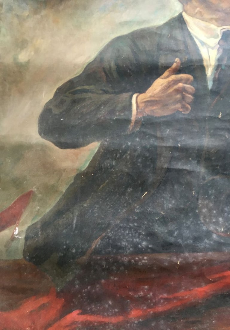 Oil painting Lenin on the podium - 3