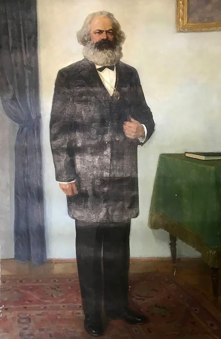 Oil painting Karl Marx Bilan Petr Ilyich: There are a couple for this oil painting. You can buy one or buy both. The last picture will show you how it looks in a pair. You can find one from us or let us know and we will send you the second
