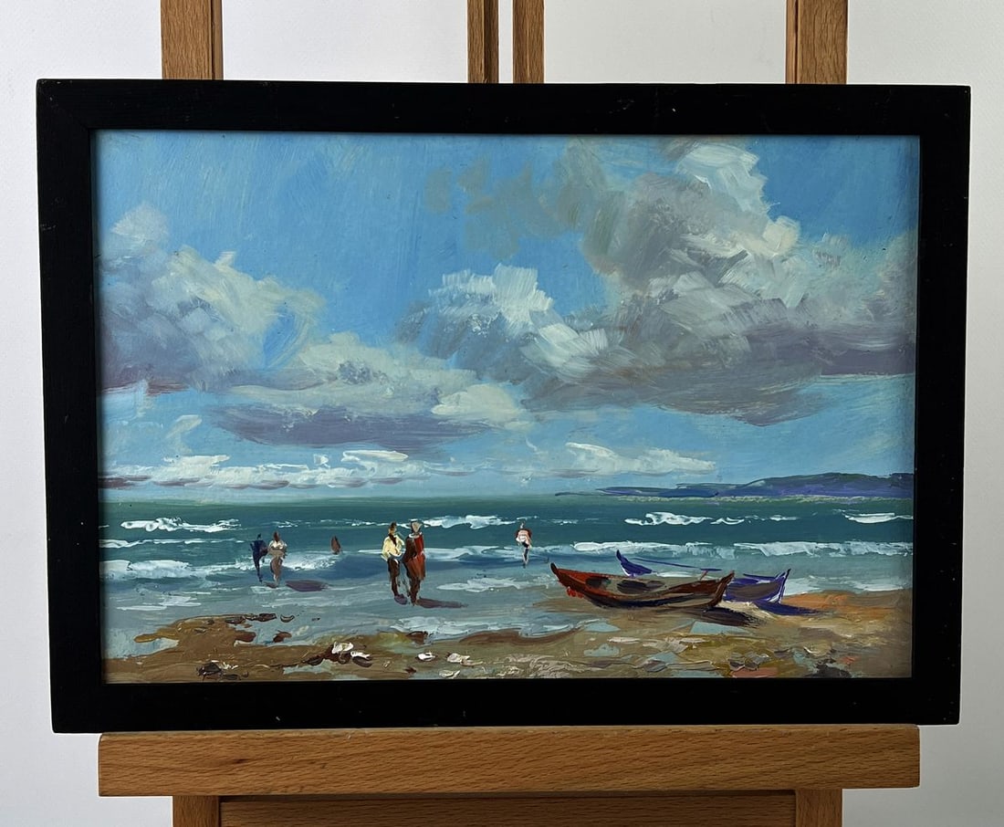 Oil painting Rain is coming over the sea Yuriy Suprunchuk: No. AAA6349*** ABOUT THIS PAINTING **** TITLE: "Rain is coming over the sea"* ARTISTS: Yuriy Suprunchuk* SIZE: 20x30 cm/7.87x11.81 inches'* MEDIUM: oil, hardboard* HAND PAINTED: Original painting from