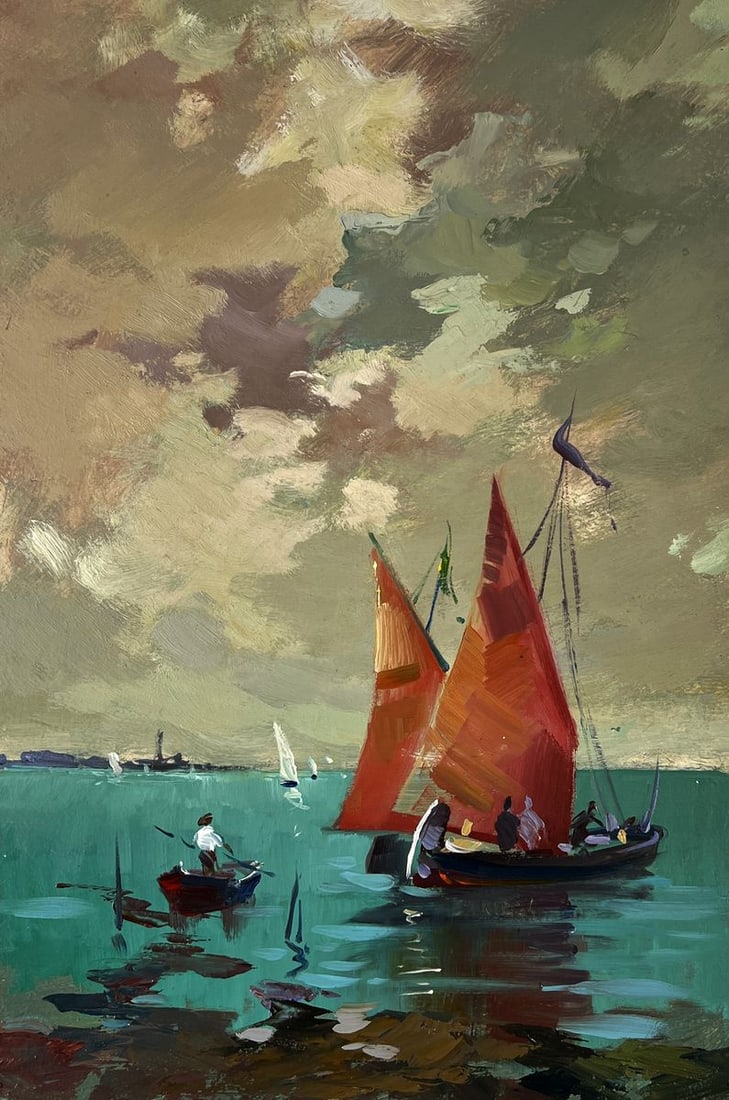 Oil painting Sailboat Sailing Out to Sea Yuriy Suprunchuk - 3