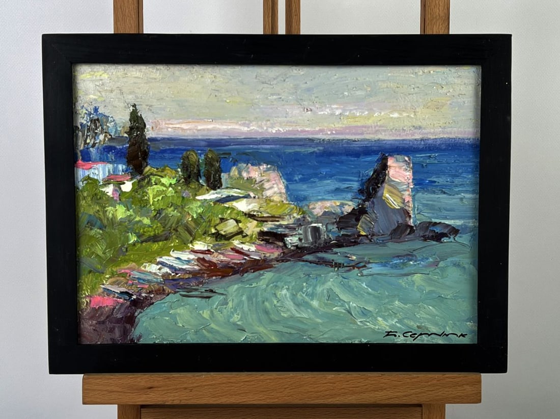 Oil painting Evening sea horizon Boris Serdyuk: No. AAA6374*** ABOUT THIS PAINTING **** TITLE: "Evening sea horizon"* ARTISTS: Boris Serdyuk* SIZE: 21x30 cm/8.26x11.81 inches'* MEDIUM: oil, cardboard* HAND PAINTED: Original painting from our