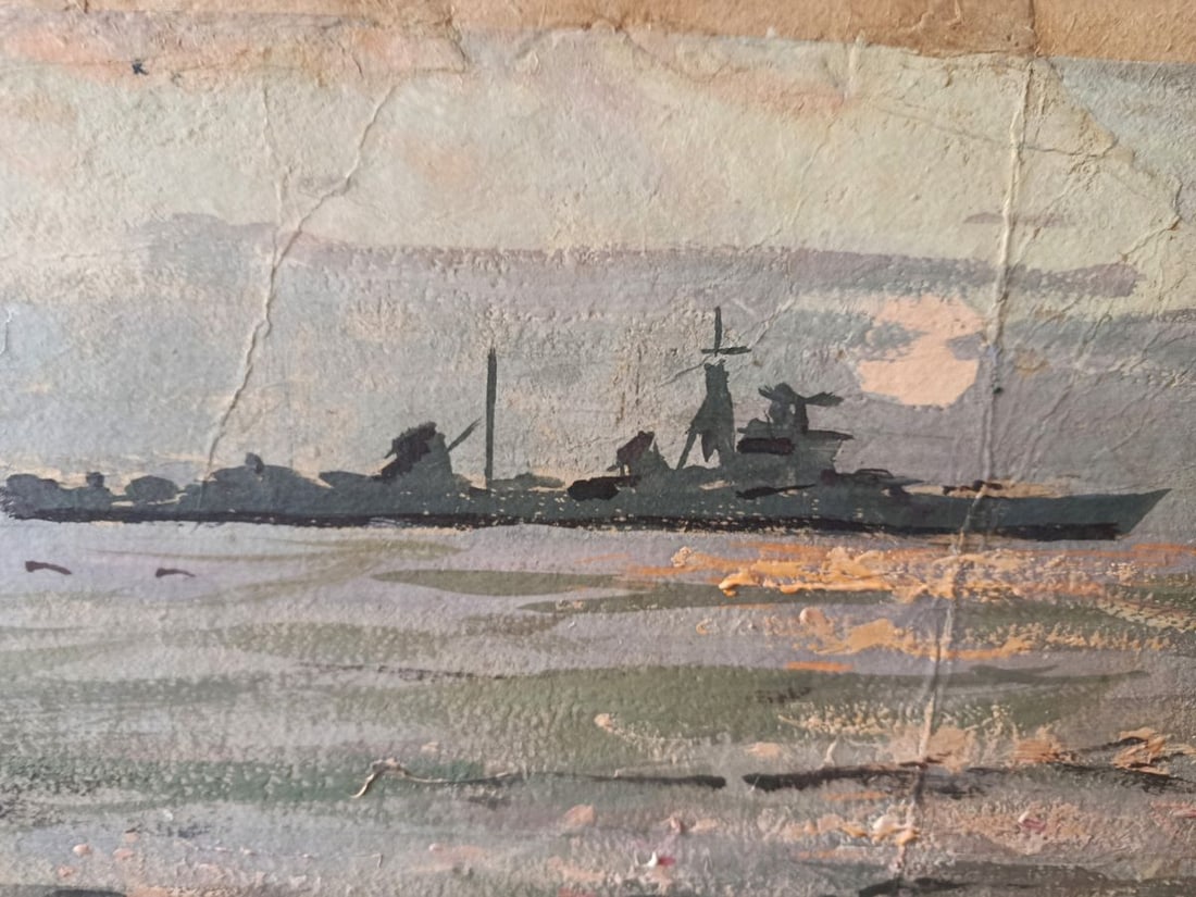 Oil painting A distant ship at sea Alexander Zakharov - 3