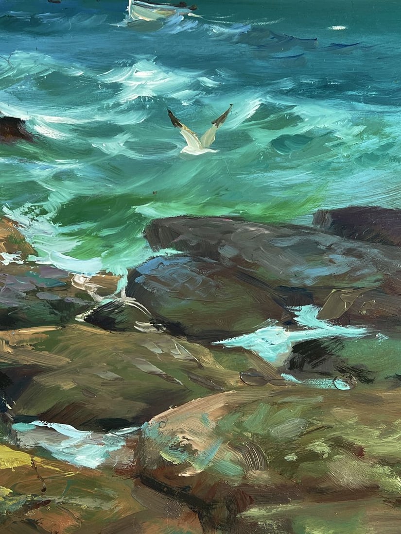 Oil painting Coastal sea waves Yuriy Suprunchuk - 10