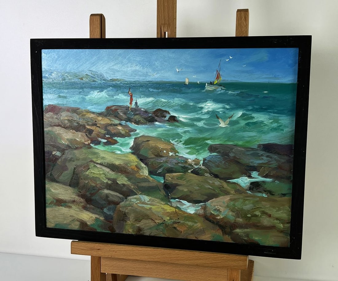Oil painting Coastal sea waves Yuriy Suprunchuk - 2