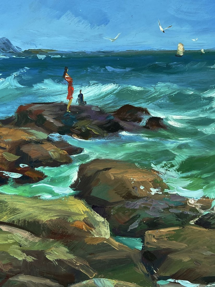 Oil painting Coastal sea waves Yuriy Suprunchuk - 6