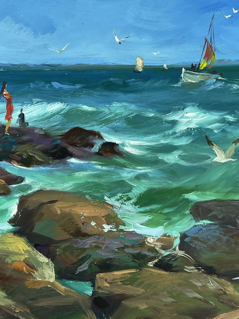 Oil painting Coastal sea waves Yuriy Suprunchuk - 8
