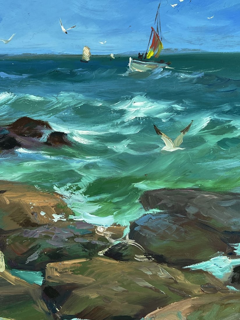 Oil painting Coastal sea waves Yuriy Suprunchuk - 9