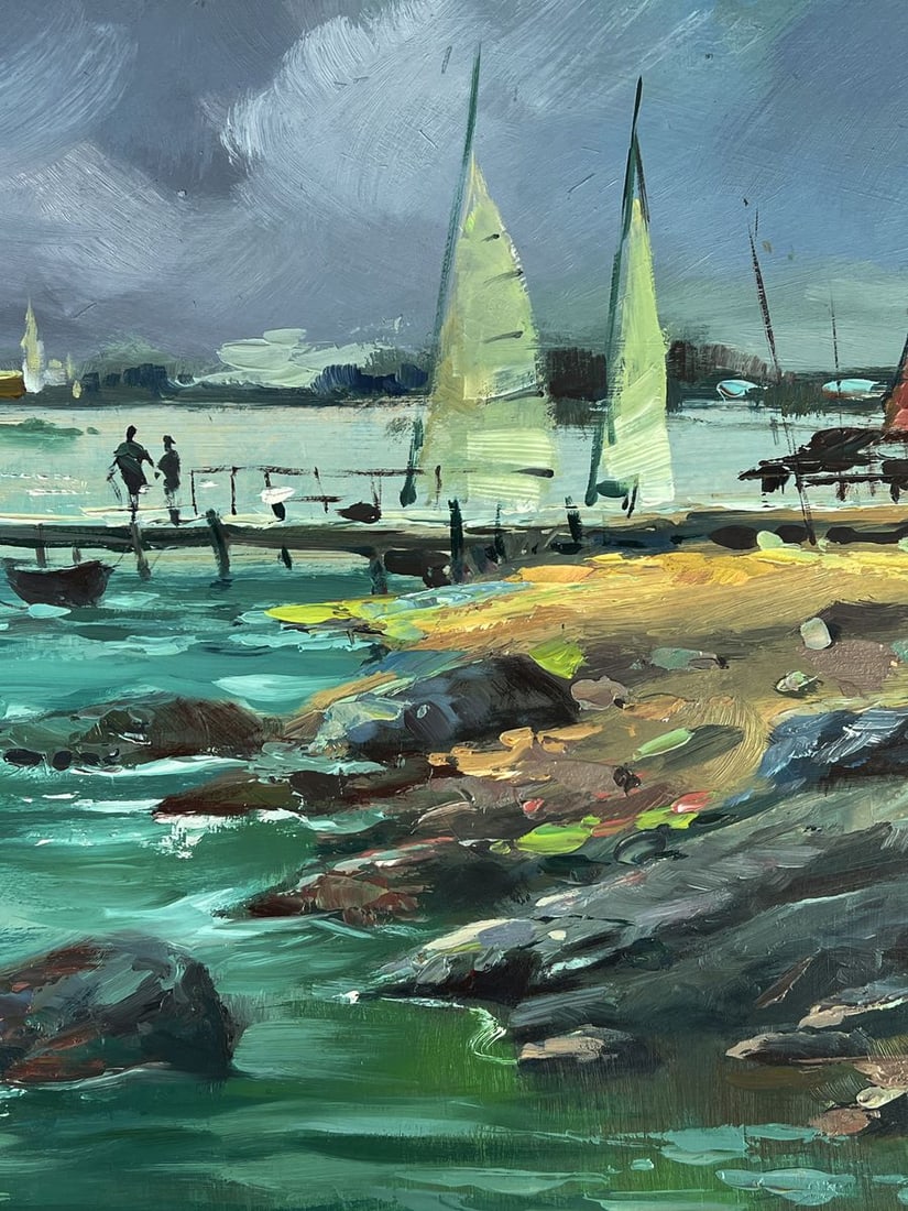 Oil painting Sea boats at the pier Yuriy Suprunchuk - 8