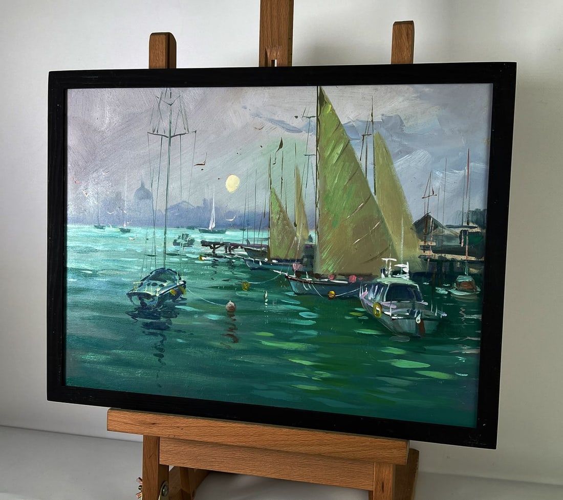Oil painting Ships at the pier Yuriy Suprunchuk - 2
