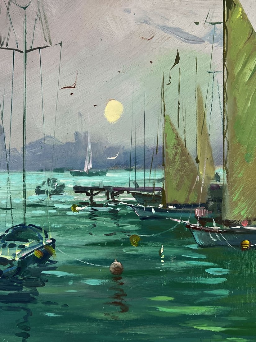 Oil painting Ships at the pier Yuriy Suprunchuk - 6
