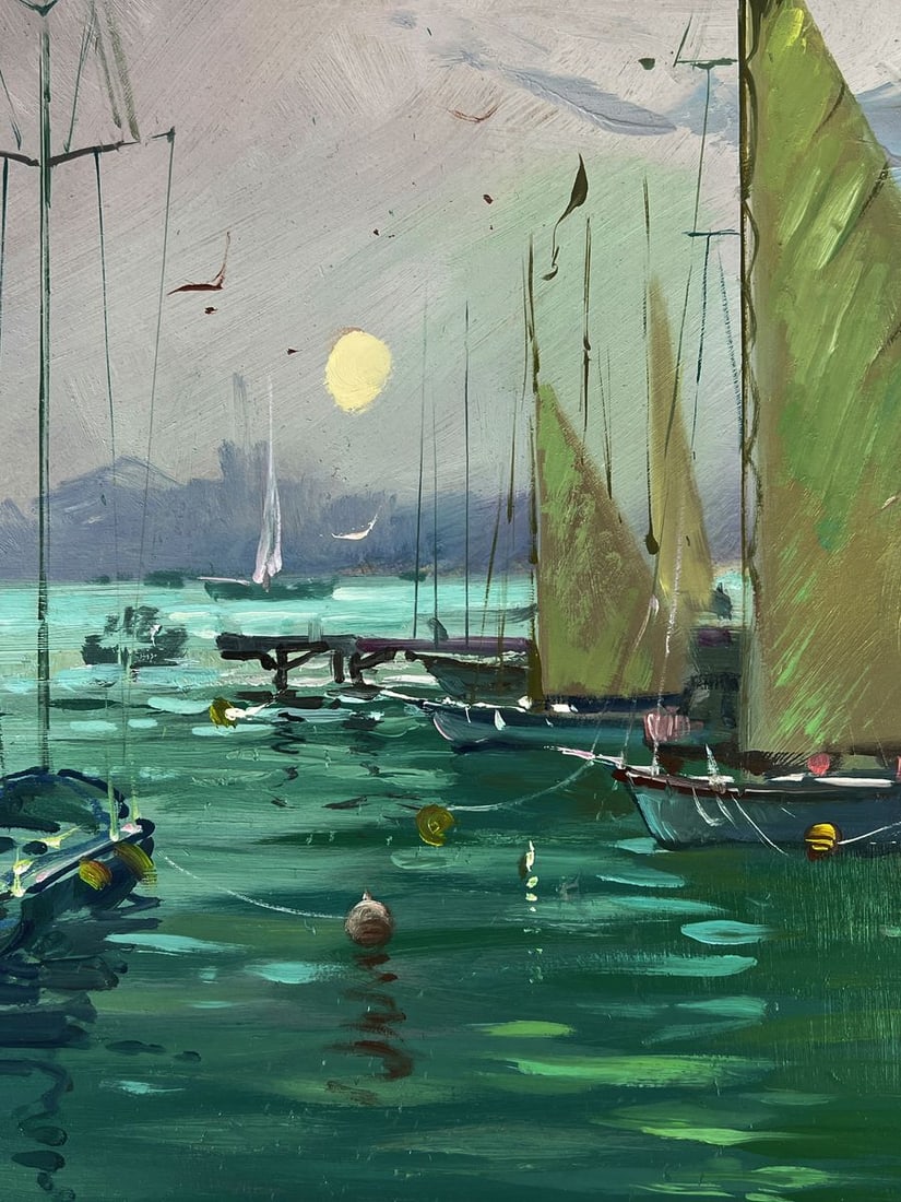 Oil painting Ships at the pier Yuriy Suprunchuk - 7