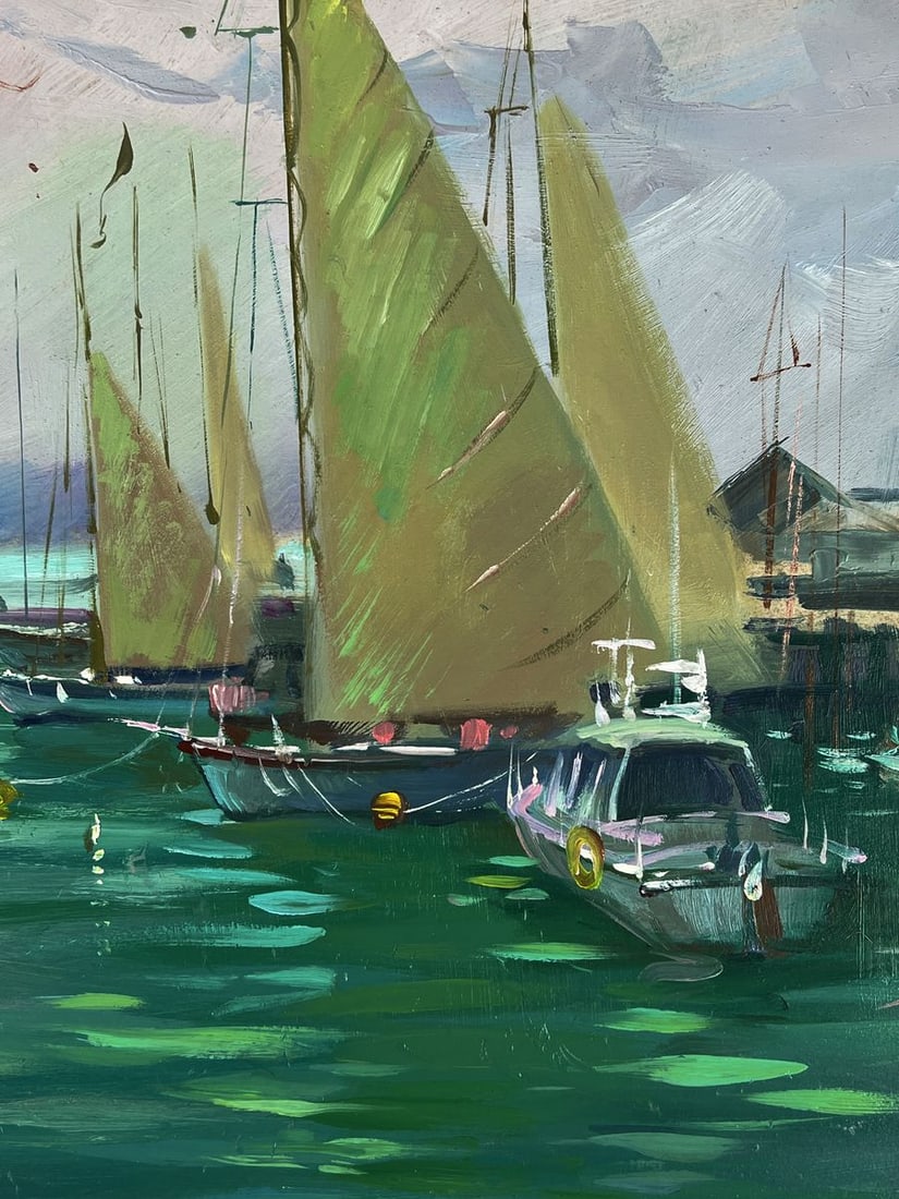 Oil painting Ships at the pier Yuriy Suprunchuk - 9