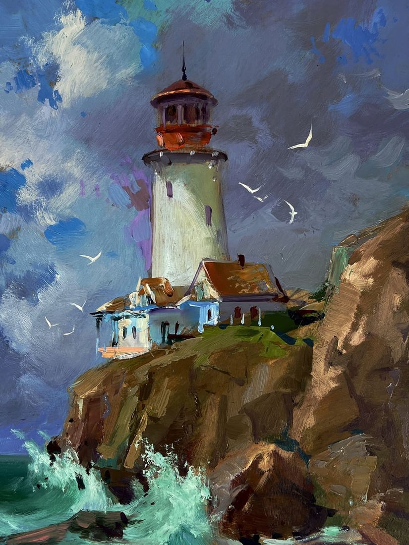 Oil painting Lighthouse on the rock Yuriy Suprunchuk - 5