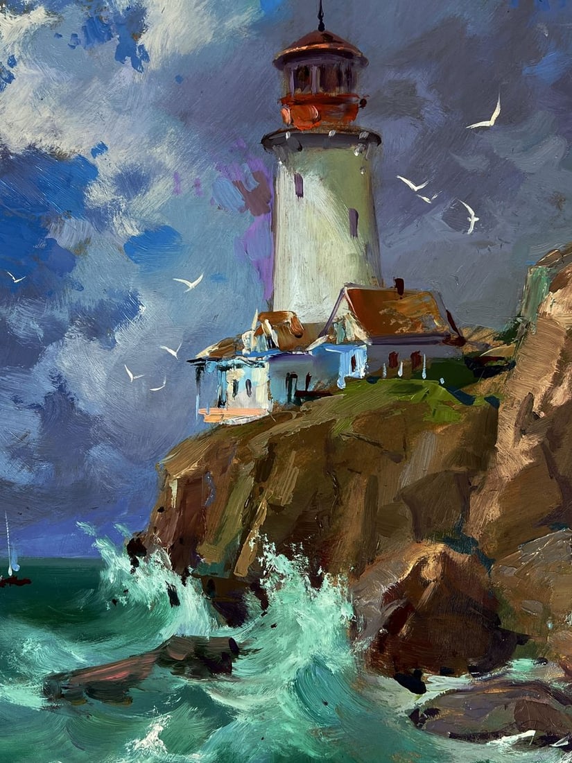 Oil painting Lighthouse on the rock Yuriy Suprunchuk - 6