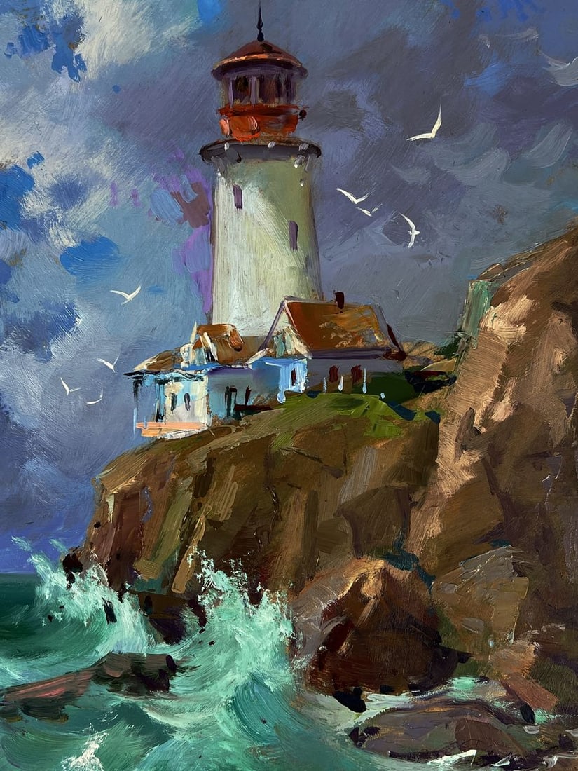 Oil painting Lighthouse on the rock Yuriy Suprunchuk - 7
