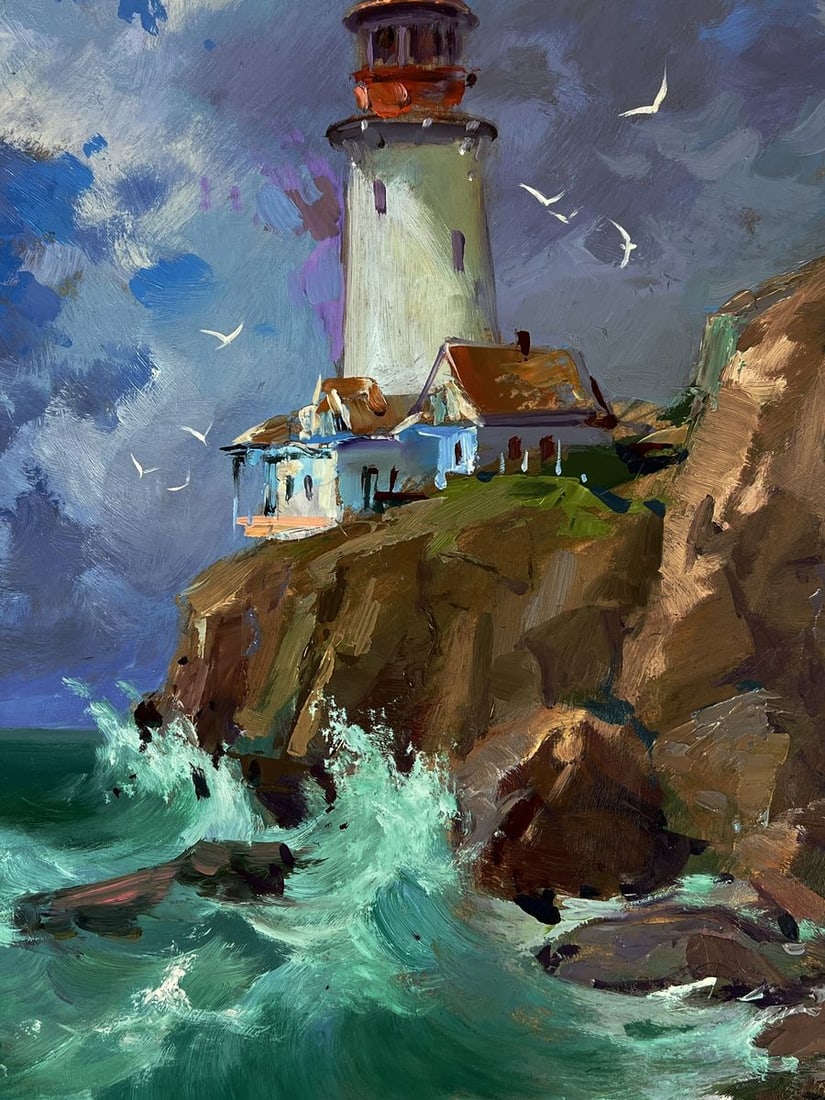 Oil painting Lighthouse on the rock Yuriy Suprunchuk - 8