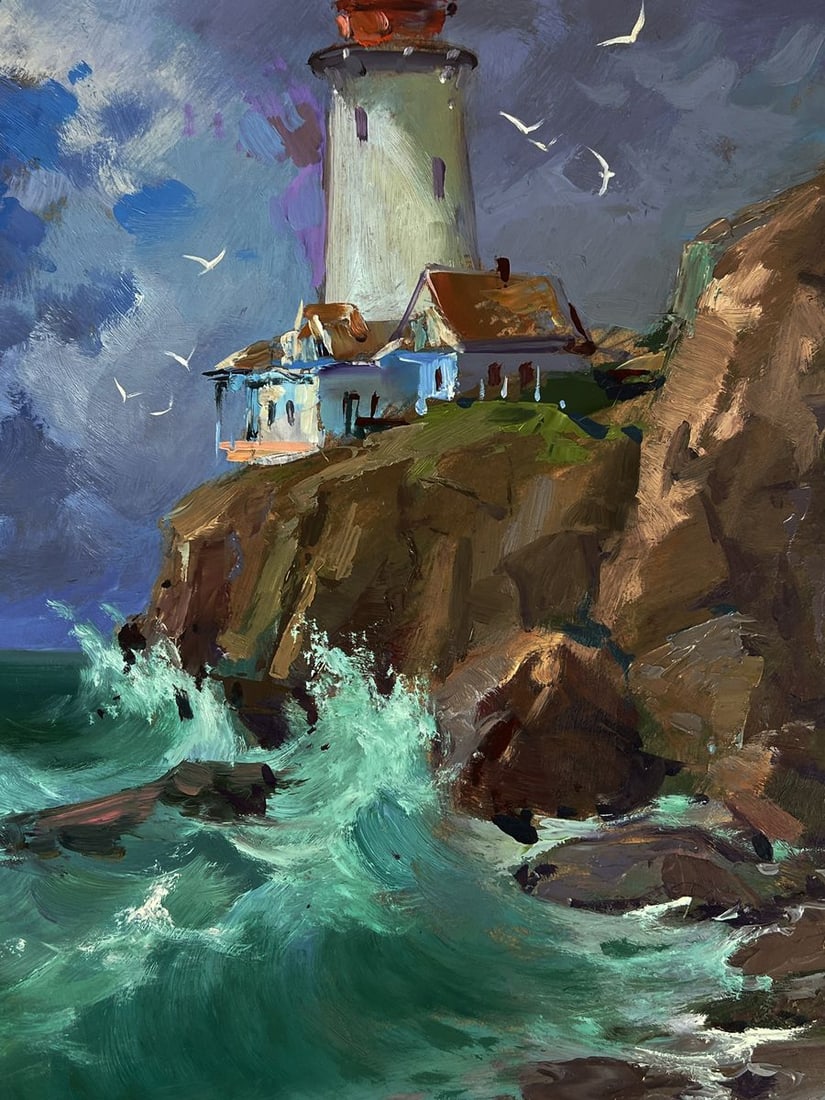Oil painting Lighthouse on the rock Yuriy Suprunchuk - 9