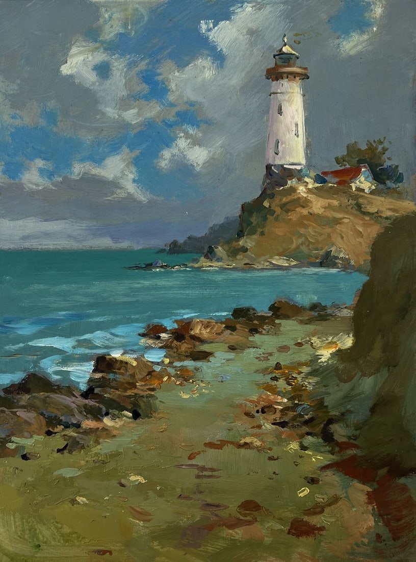 Oil painting Coast with a lighthouse Yuriy Suprunchuk - 3