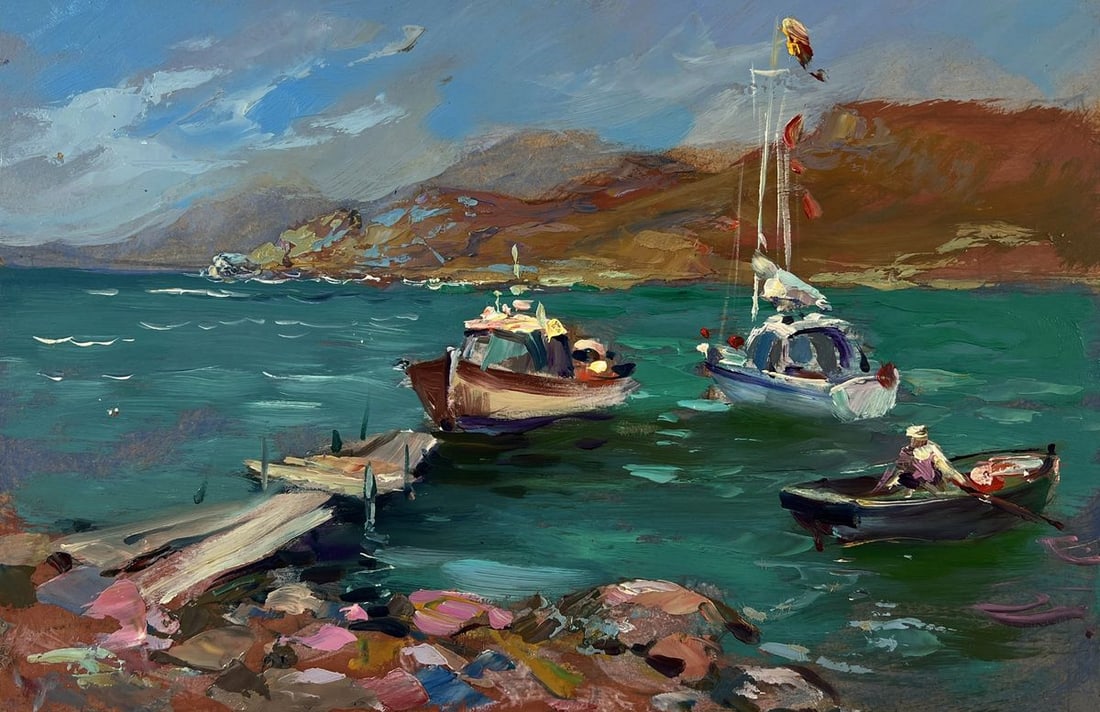 Oil painting Boats on the seashore Yuriy Suprunchuk - 3