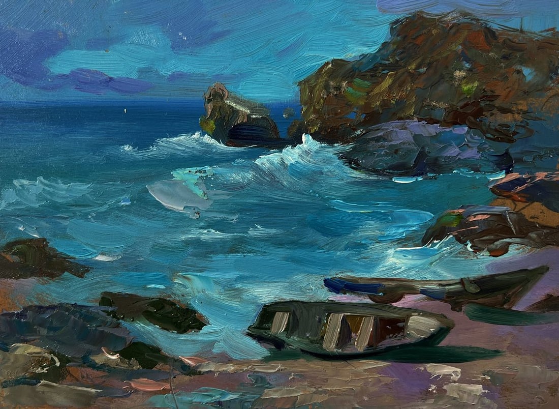 Oil painting Boats on the seashore Yuriy Suprunchuk - 3